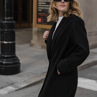 The Wool Tuxedo Coat - Black