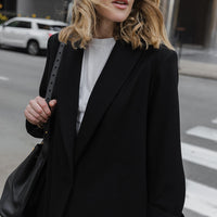 The Wool Tuxedo Coat - Black