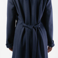 The Dearborn Long Wool Trench Coat - Navy