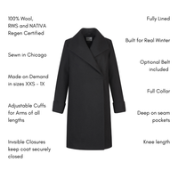 The Southport Wool Coat - Black