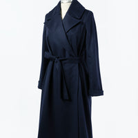 The Dearborn Long Wool Trench Coat - Navy
