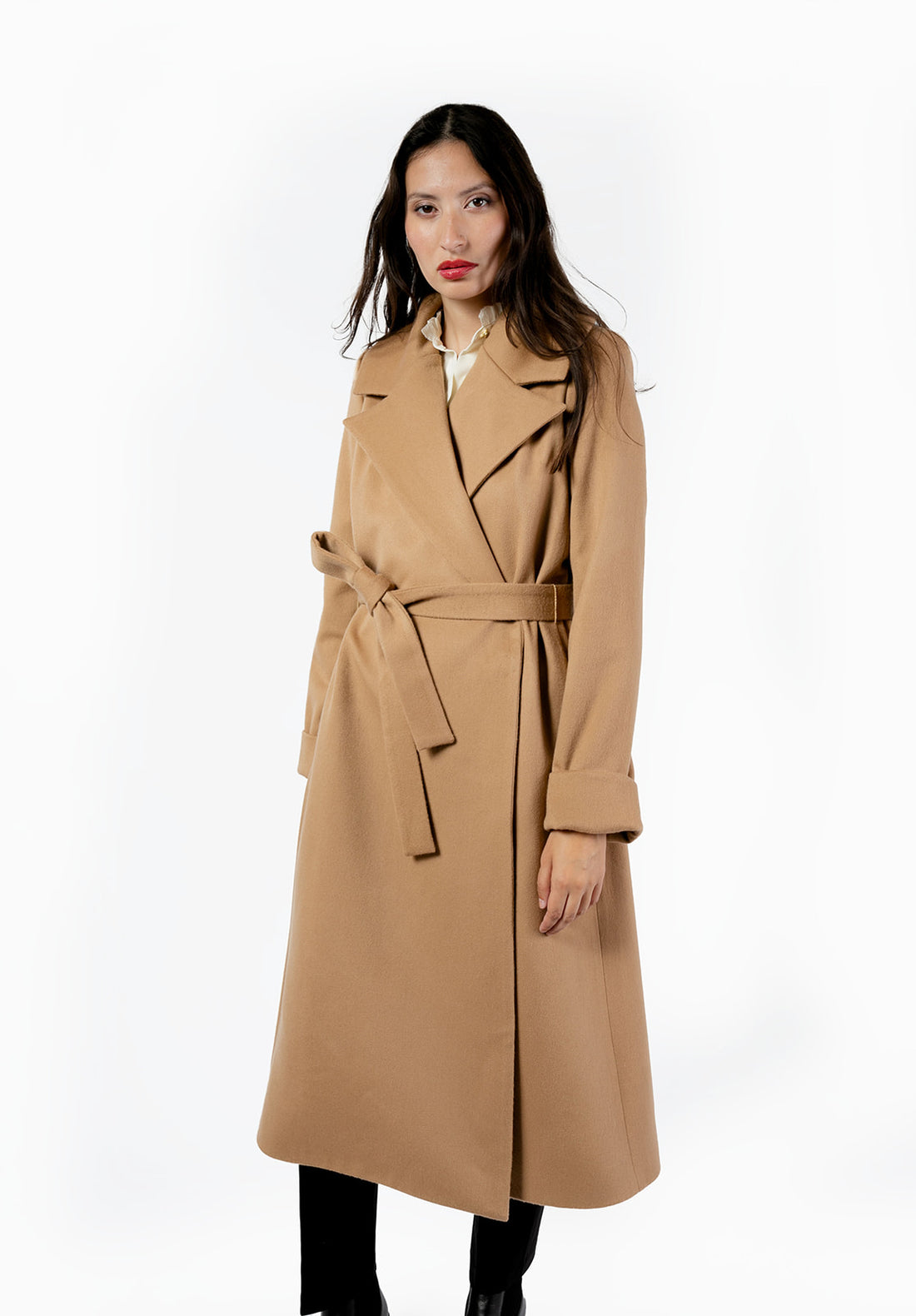 The Dearborn Long Wool Trench Coat - Camel