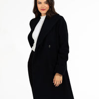 The Southport Overcoat - Black (Wool/ Cashmere)