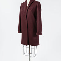 The Wool Tuxedo Coat - Bordeaux