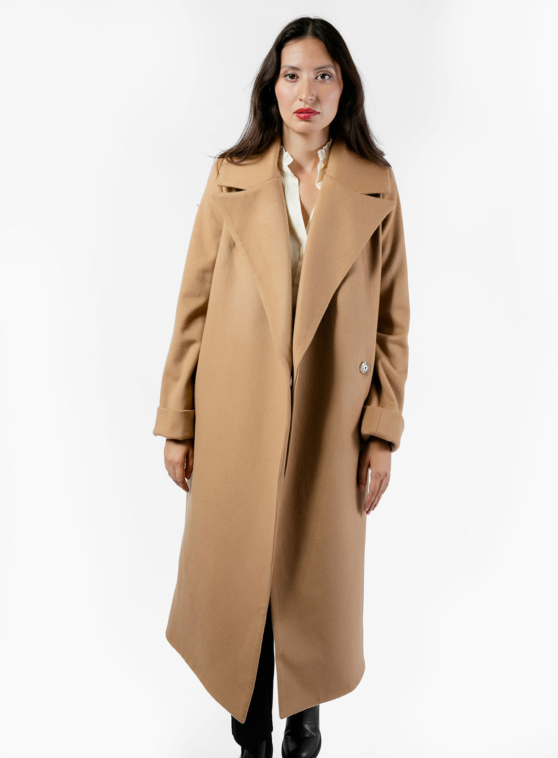 The Dearborn Long Wool Trench Coat - Camel