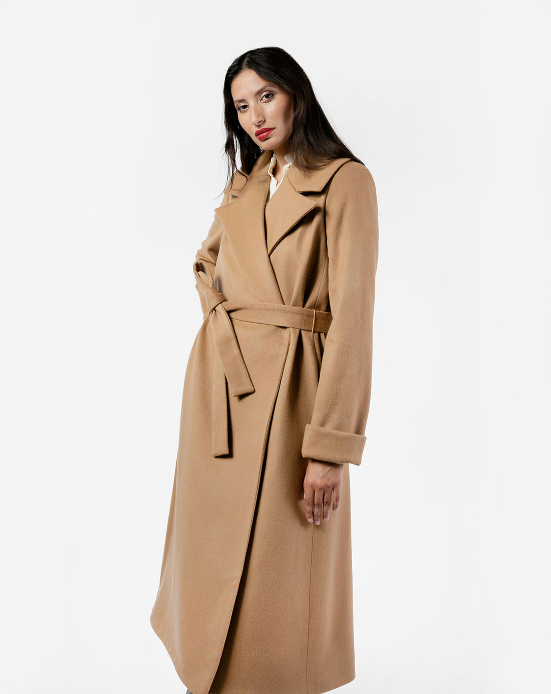 The Dearborn Long Wool Trench Coat - Camel
