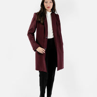 The Wool Tuxedo Coat - Bordeaux