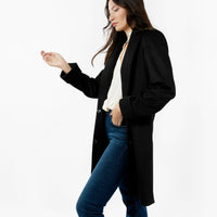 The Wool Tuxedo Coat - Black