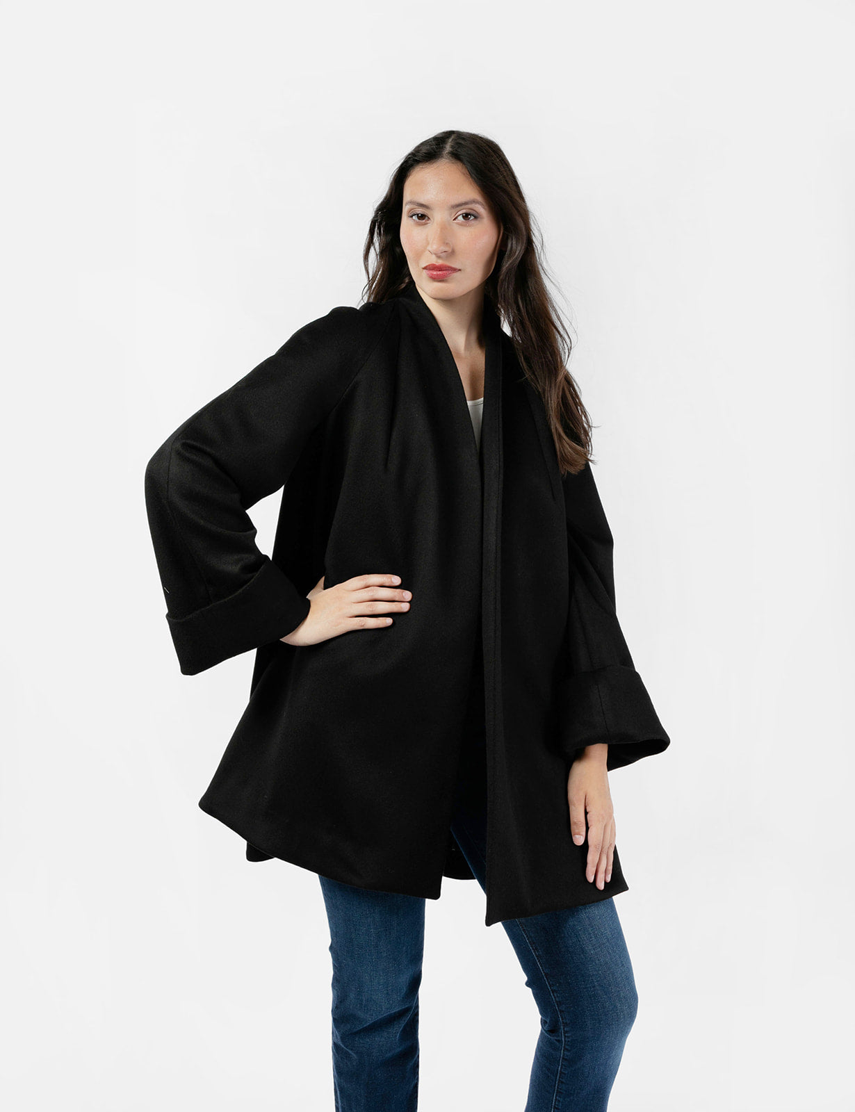 Women's Wool Swing Coat Adult Black – The Checkroom