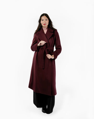 The Dearborn Long Wool Overcoat - Bordeaux