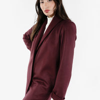 The Wool Tuxedo Coat - Bordeaux