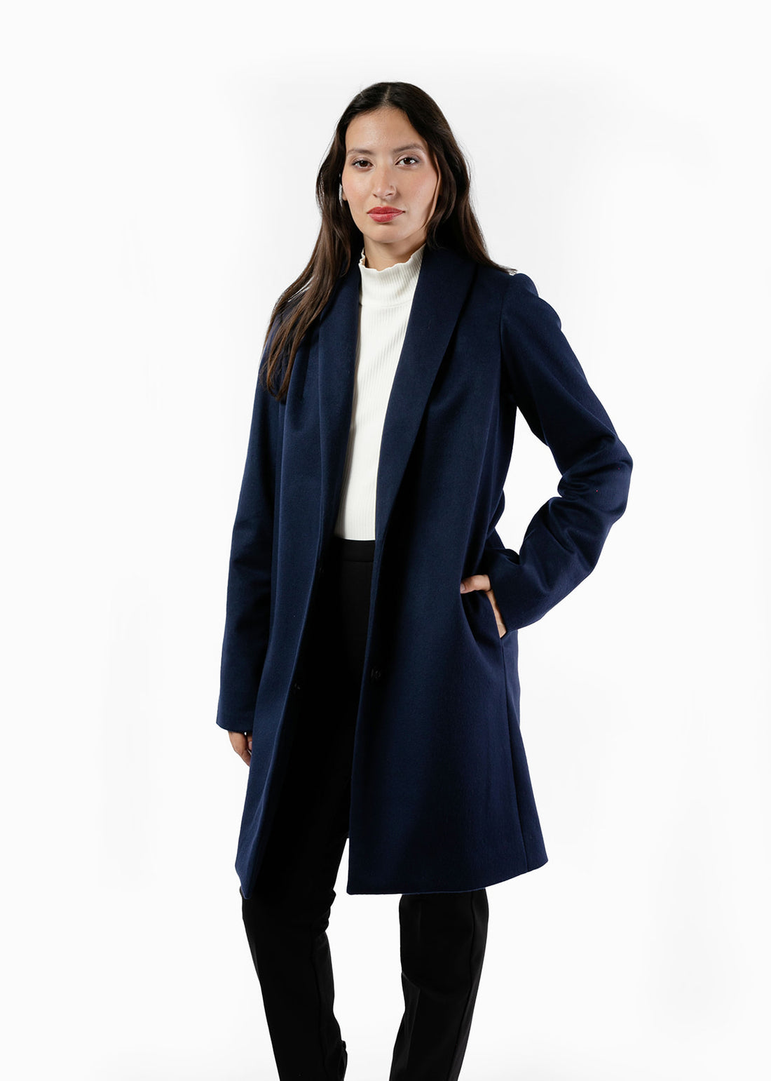 The Wool Tuxedo Coat - Navy