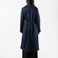 The Dearborn Long Wool Trench Coat - Navy