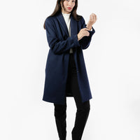 The Wool Tuxedo Coat - Navy