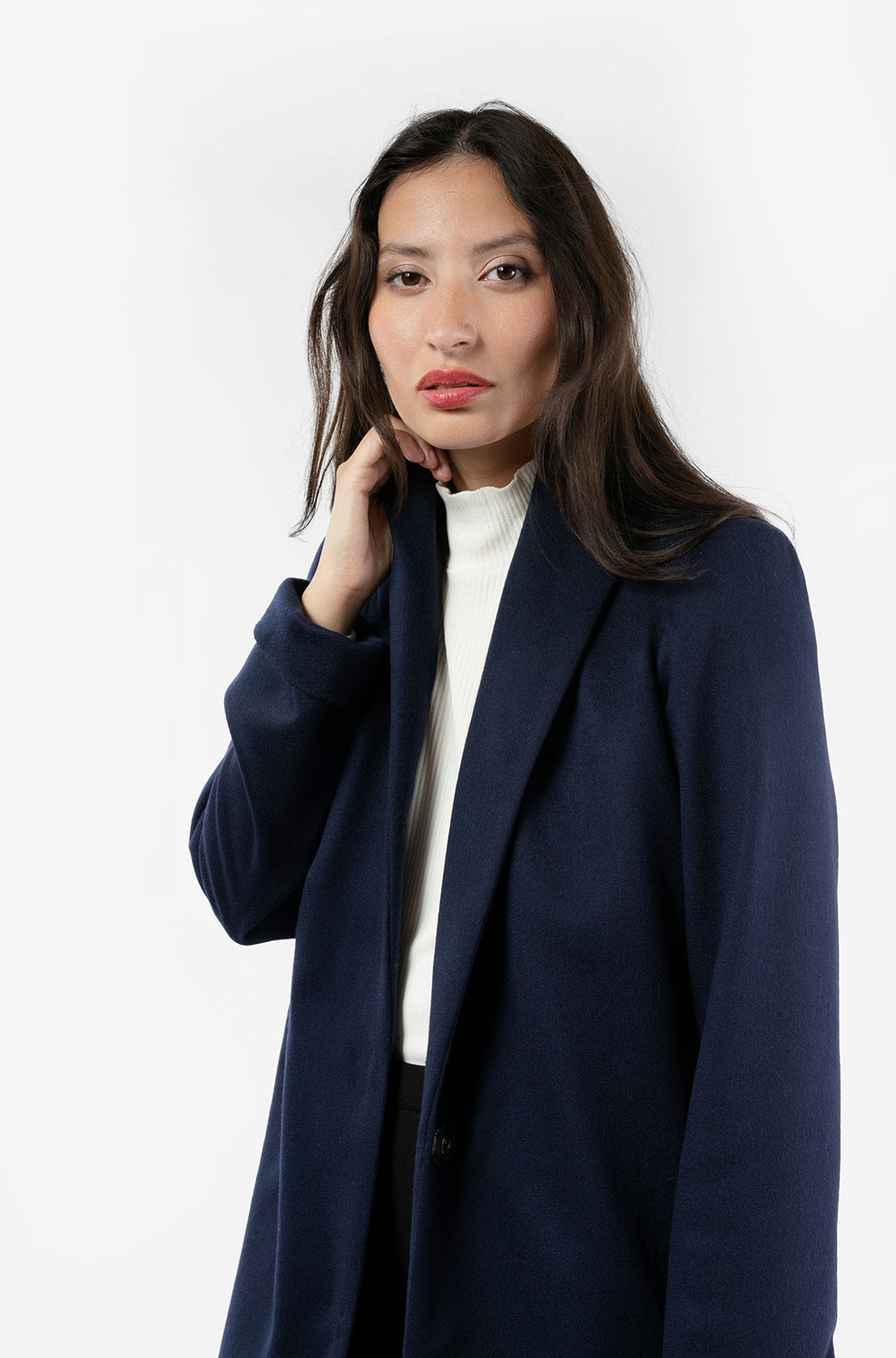 The Wool Tuxedo Coat - Navy
