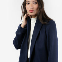 The Wool Tuxedo Coat - Navy