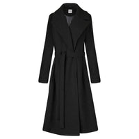 The Dearborn Long Wool Trench Coat - Black
