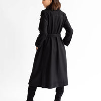 The Dearborn Long Wool Overcoat - Black