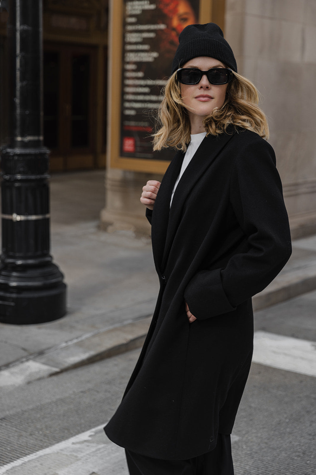 The Wool Tuxedo Coat - Black