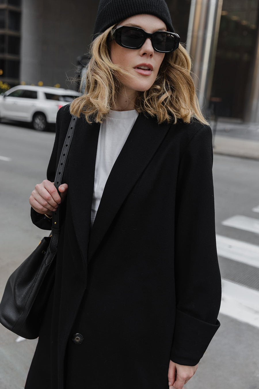 The Wool Tuxedo Coat - Black