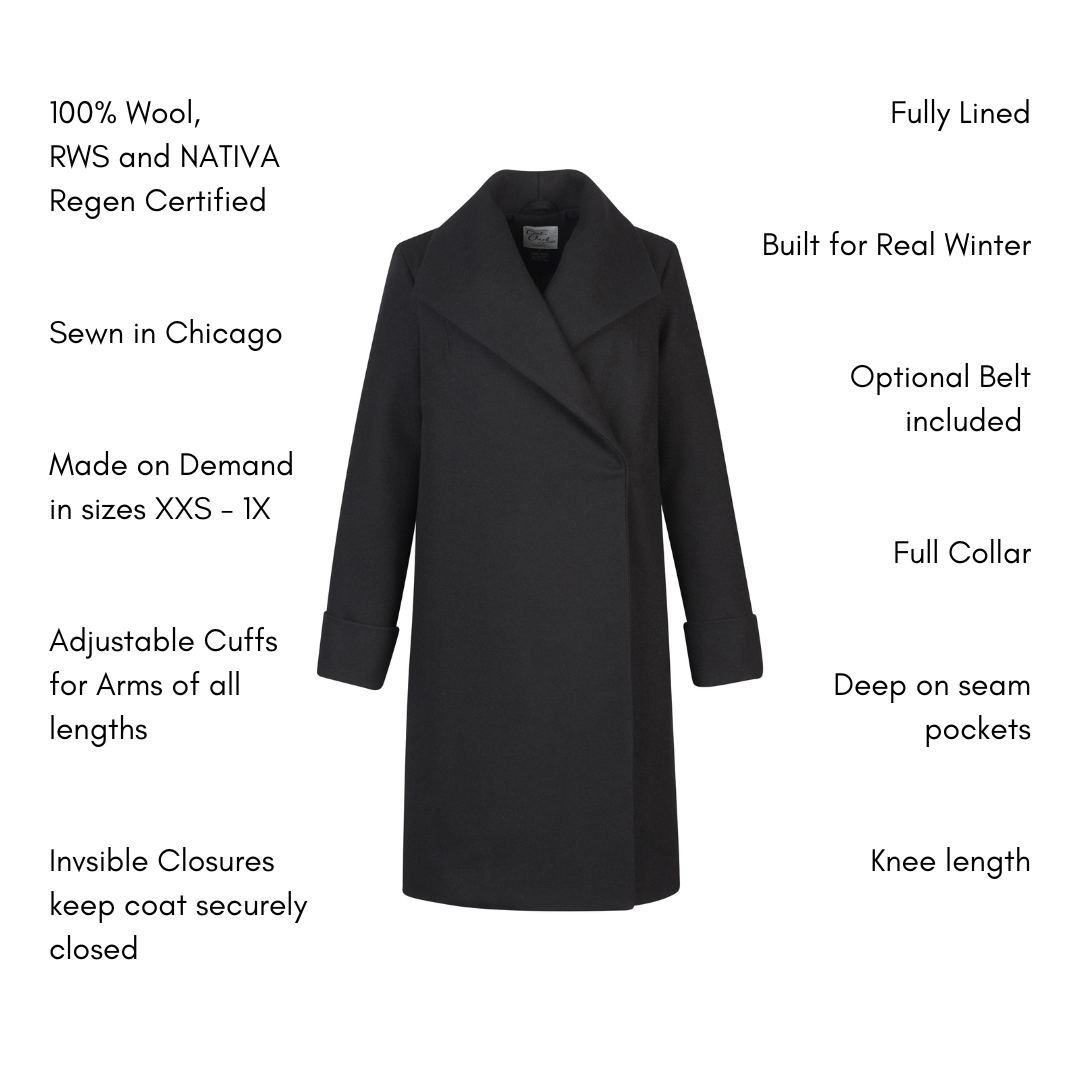 The Southport Wool Coat - Black