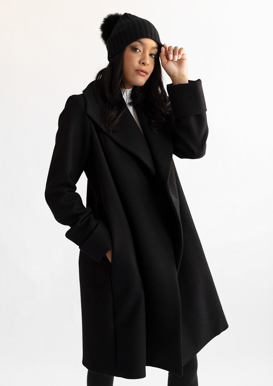 The Southport Overcoat - Black (Wool/ Cashmere)