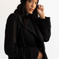 The Southport Overcoat - Black (Wool/ Cashmere)