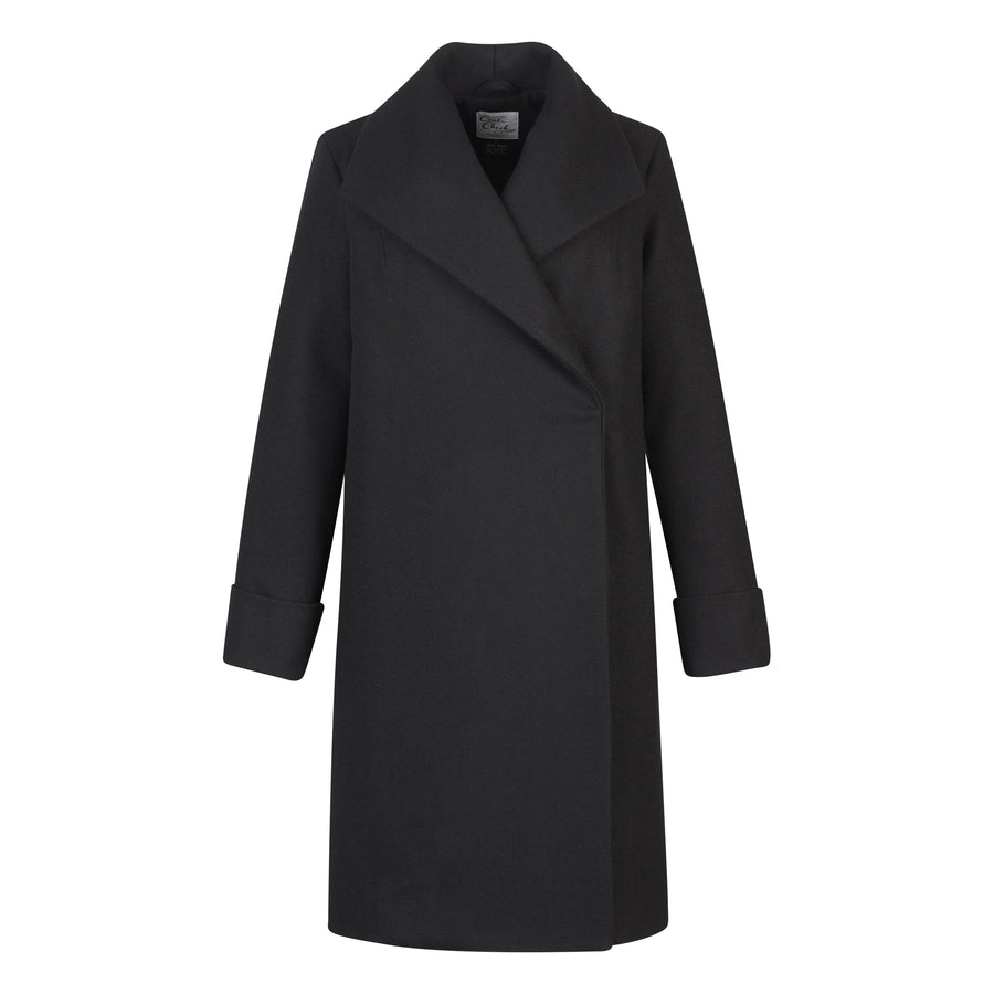 The Southport Overcoat - Black (Wool/ Cashmere)