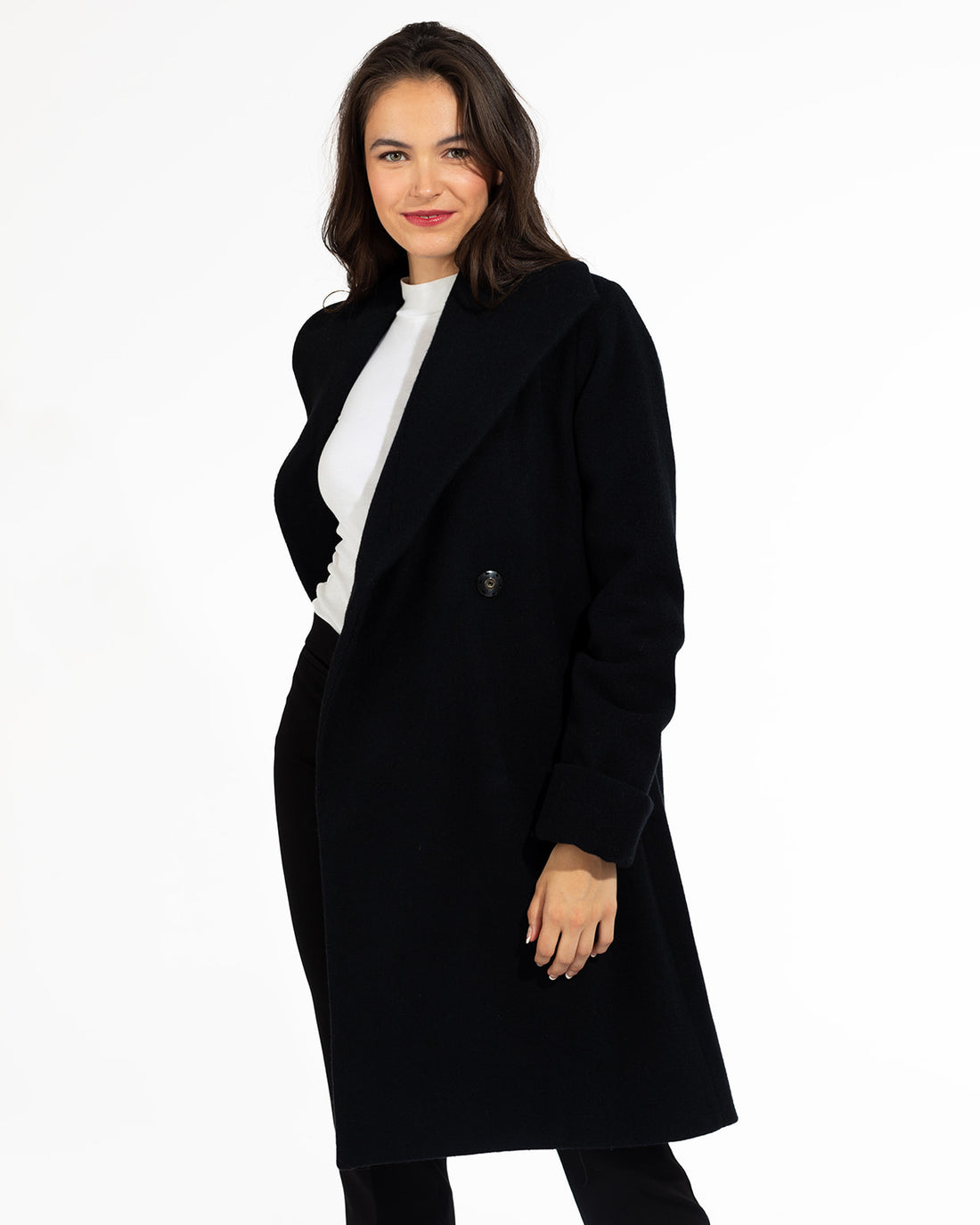 The Southport Overcoat - Black (Wool/ Cashmere)