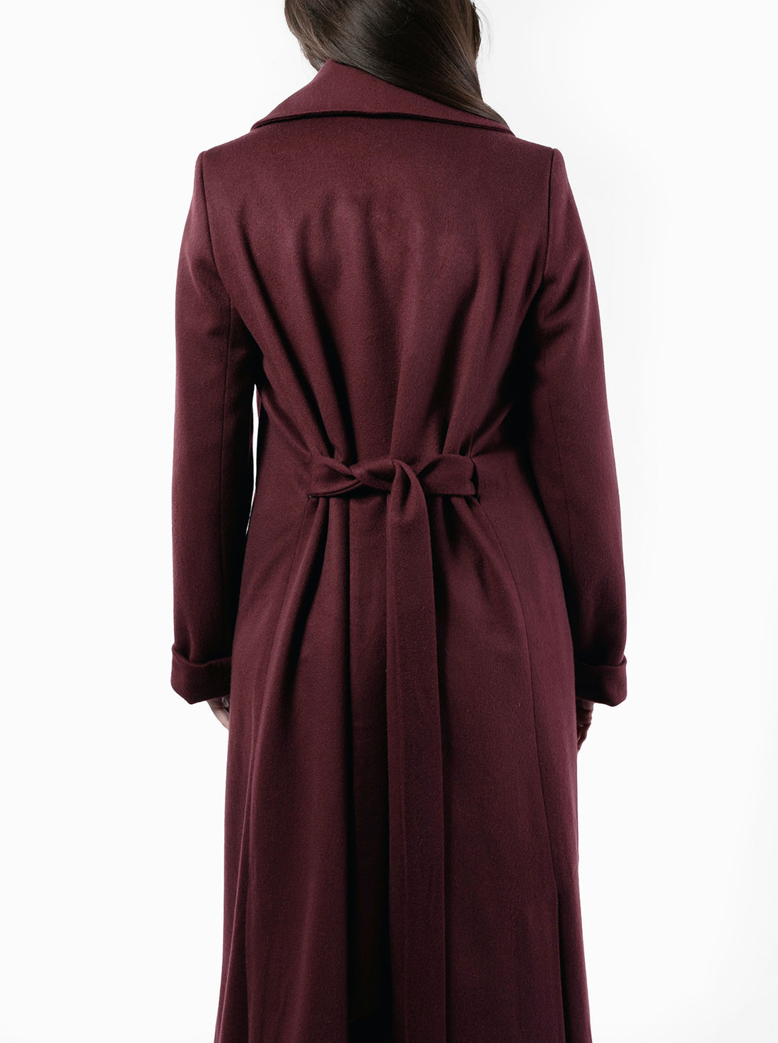 The Dearborn Long Wool Overcoat - Bordeaux - Size XS