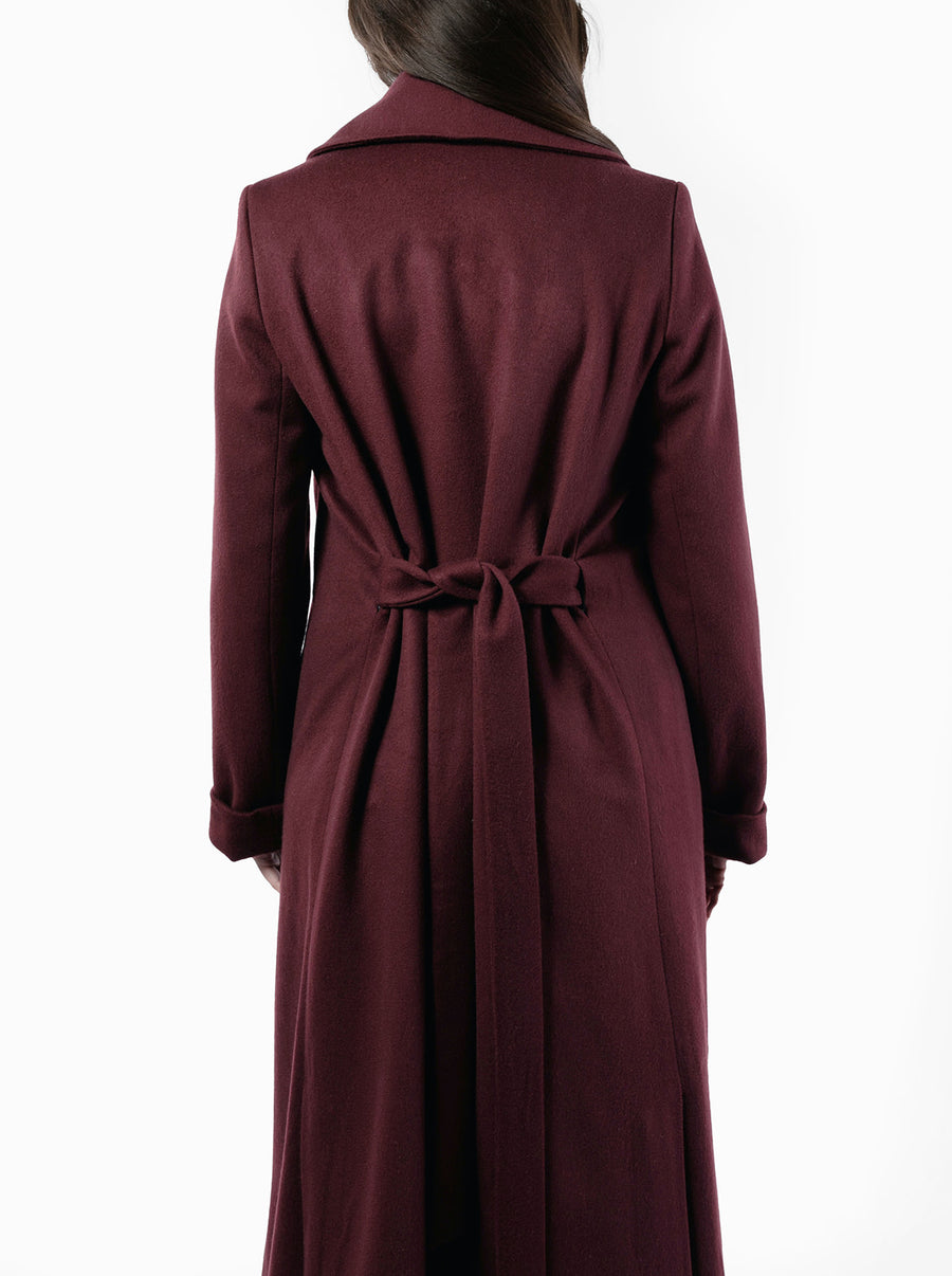 The Dearborn Long Wool Overcoat - Bordeaux - Size XS