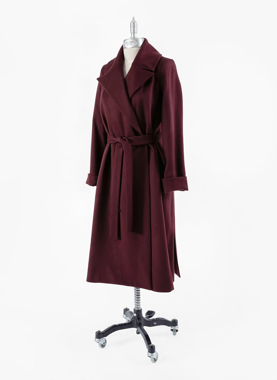 The Dearborn Long Wool Overcoat - Bordeaux