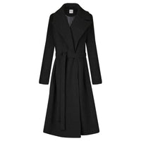 The Dearborn Long Wool Trench Coat - Black