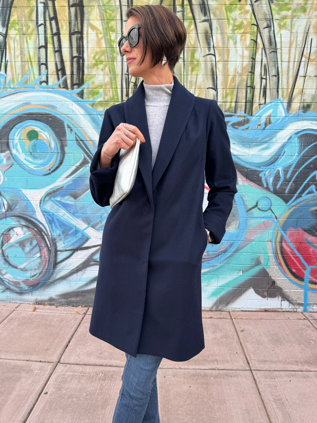 The Wool Tuxedo Coat - Navy