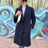 The Wool Tuxedo Coat - Navy