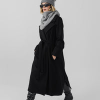 The Dearborn Long Wool Trench Coat - Black