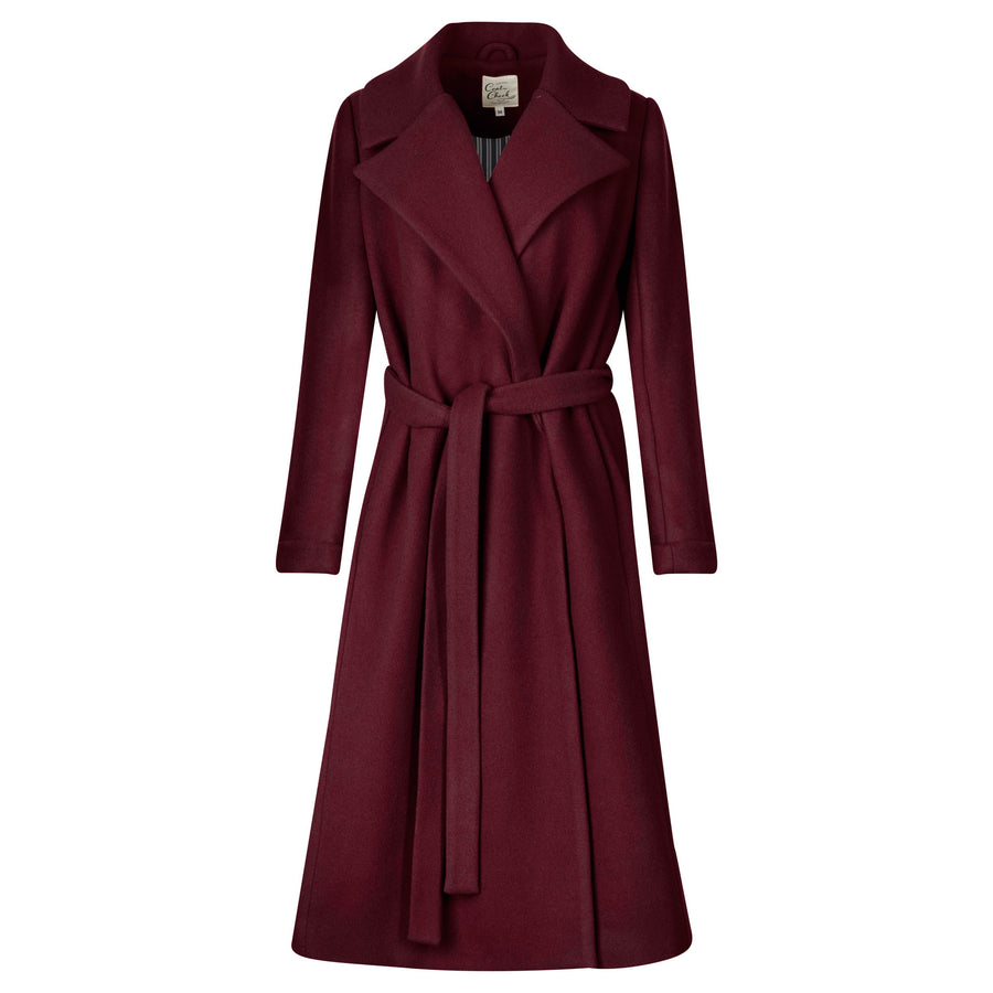 The Dearborn Long Wool Overcoat - Bordeaux - Size XS