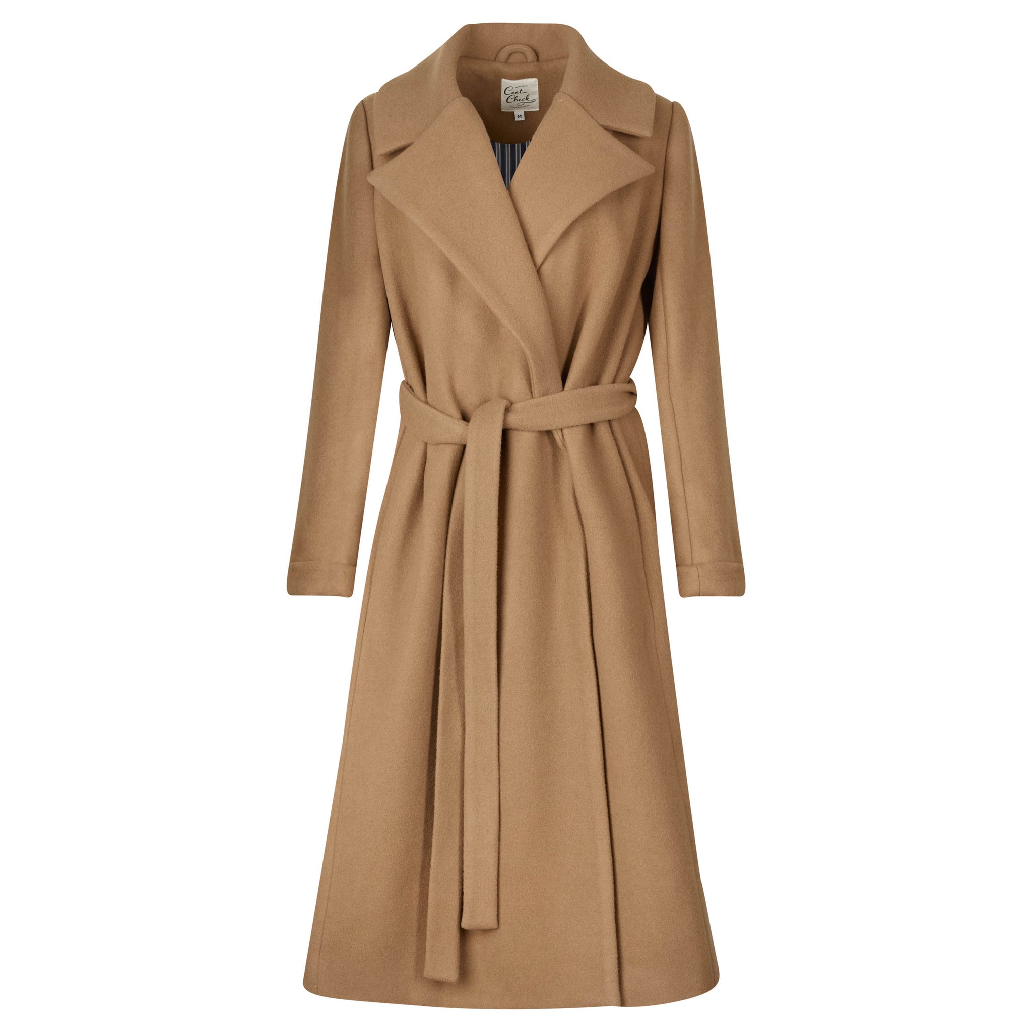 Women's Long Camel Wool Trench Coat | American Made | The Checkroom