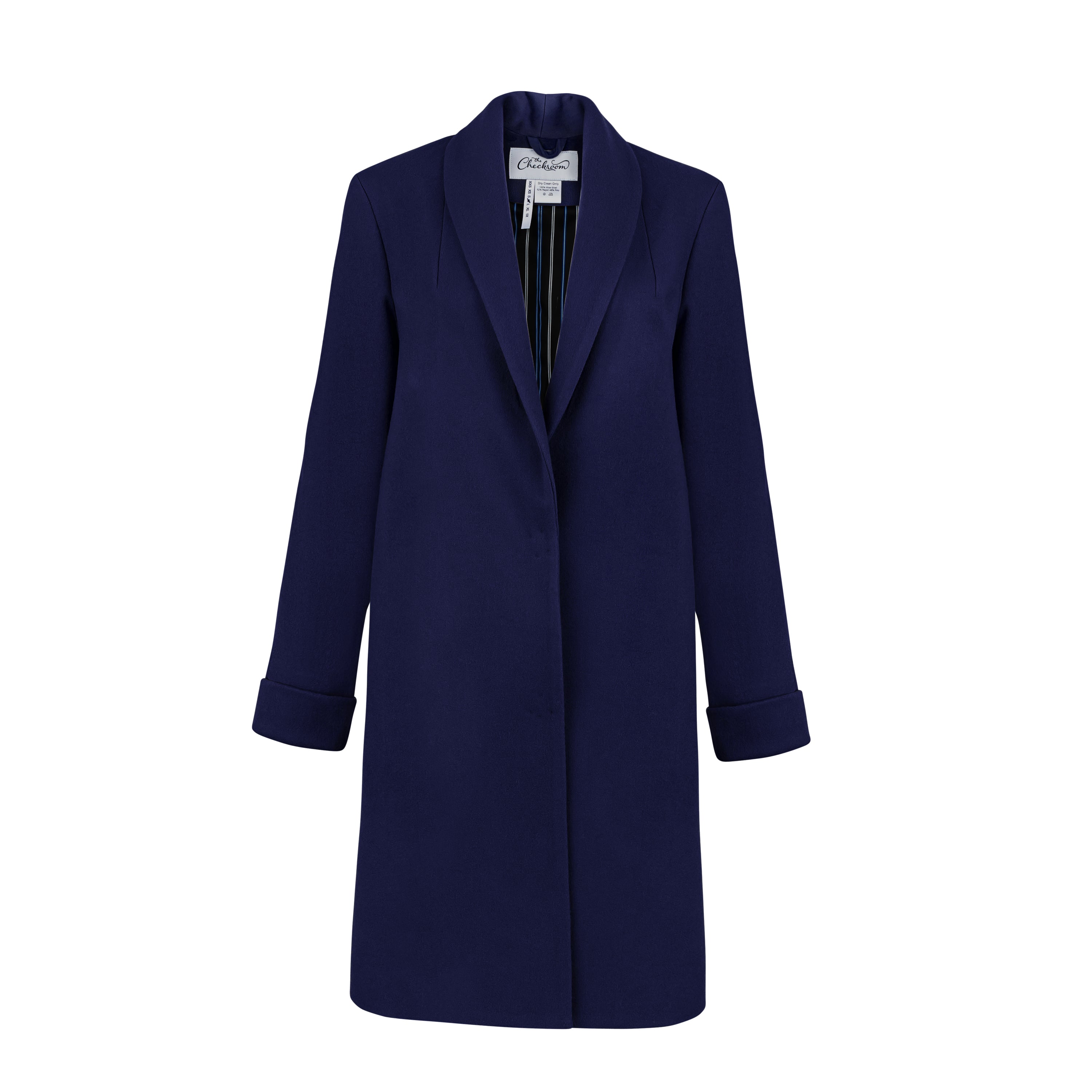 Women's Wool CoatNavyKneeLength The Checkroom