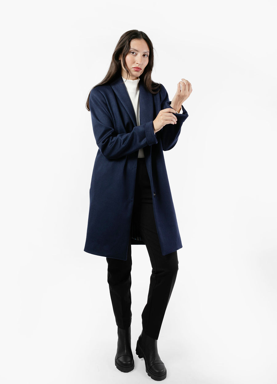 The Wool Tuxedo Coat - Navy