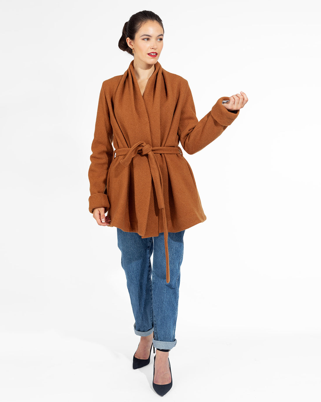 Camel Wrap Sweater Coat