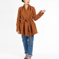 Camel Wrap Sweater Coat