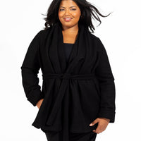 Black Belted Wrap Coat