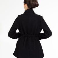 Back view, belted coat