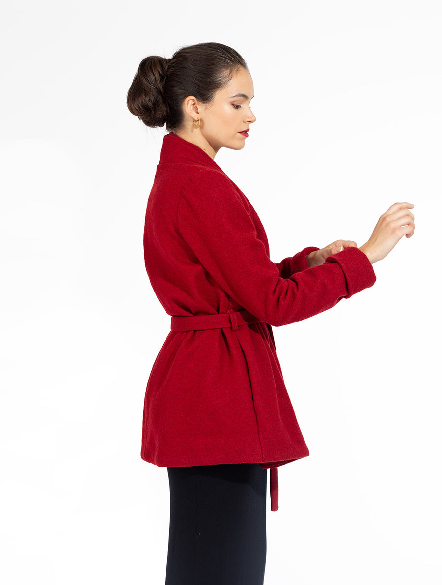 Red Jacket Side View